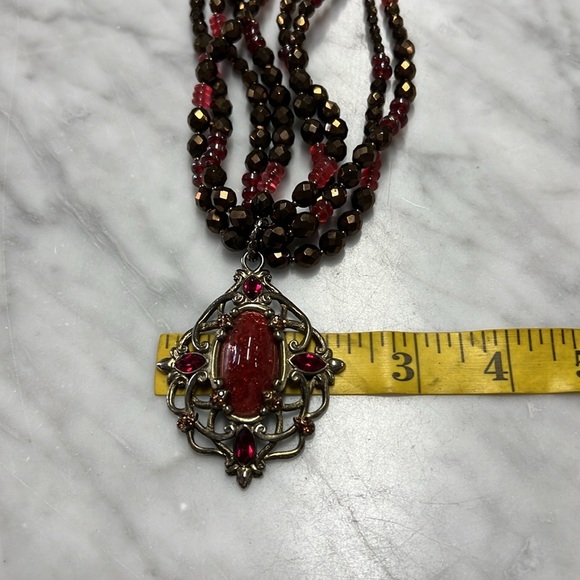 80's Vintage Jay Strongwater Multi Strand Crystal Necklace with Pendant - Picture 16 of 16